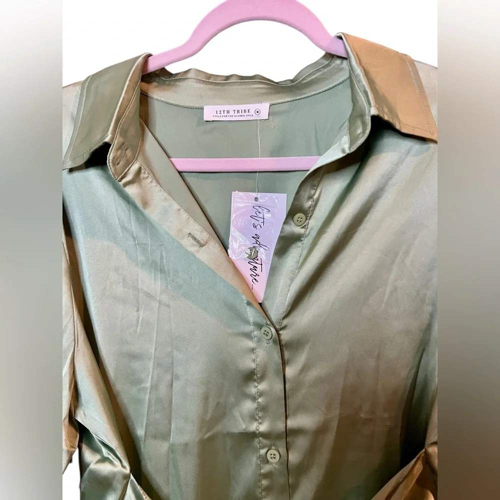12TH TRIBE • NWT Button Down Dress - Picture 3 of 5